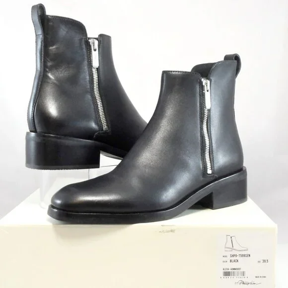 NWT$525 3.1 Phillip Lim Alexa Leather Ankle Bootie Dual Side Zippers Boots 38.5 - Picture 17 of 17